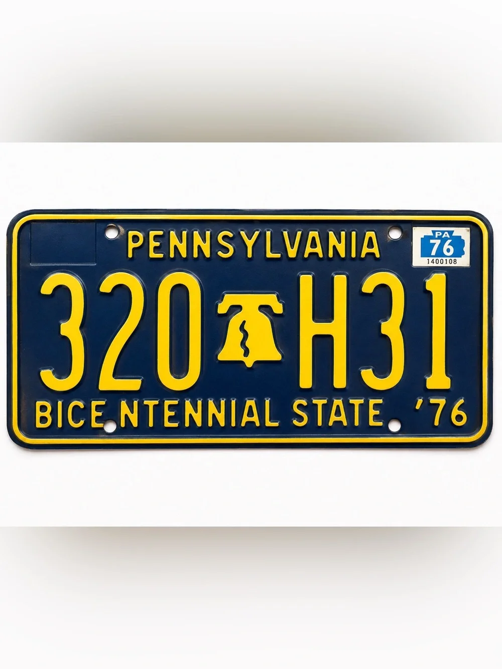 Pennsylvania Bicentennial State 1976 License Plate